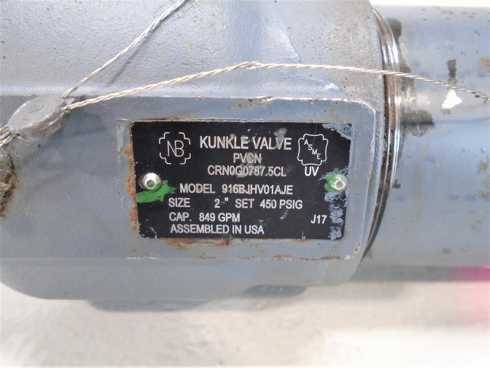 Kunkle 2" PVCN Safety Relief Valve, 916BJHV01AJE, 2-1/2" NPT x 1-1/2" NPT